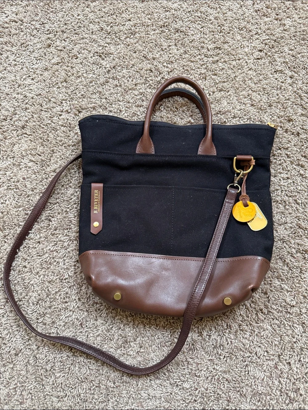 R. Riveter Otto Signature Tote (with replacement strap) and small zipper pouch
